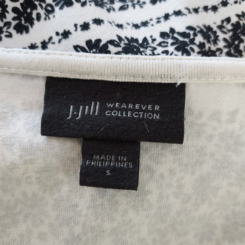 J. Jill Wearever Collection Black & White Paisley Casual Shift Dress Size S - Picture 10 of 11